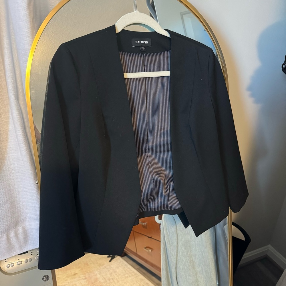 Cropped blazer suit jacket
